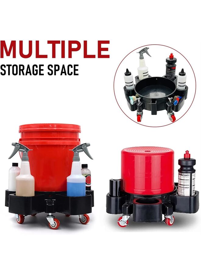 LAMAY Bucket Dolly,1 Set Removable Car Wash Bucket Dolly with Car Wash Bucket Insert,Rolling Bucket Dolly with Heavy Duty 360 Degree Wheel Swivel Casters,for Car Washing Detailing Smoother Ma - Image 3